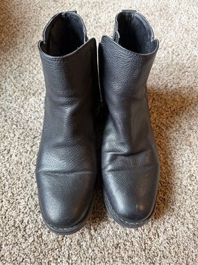 Cynthia Rowley Black Leather Moto Ankle Boots